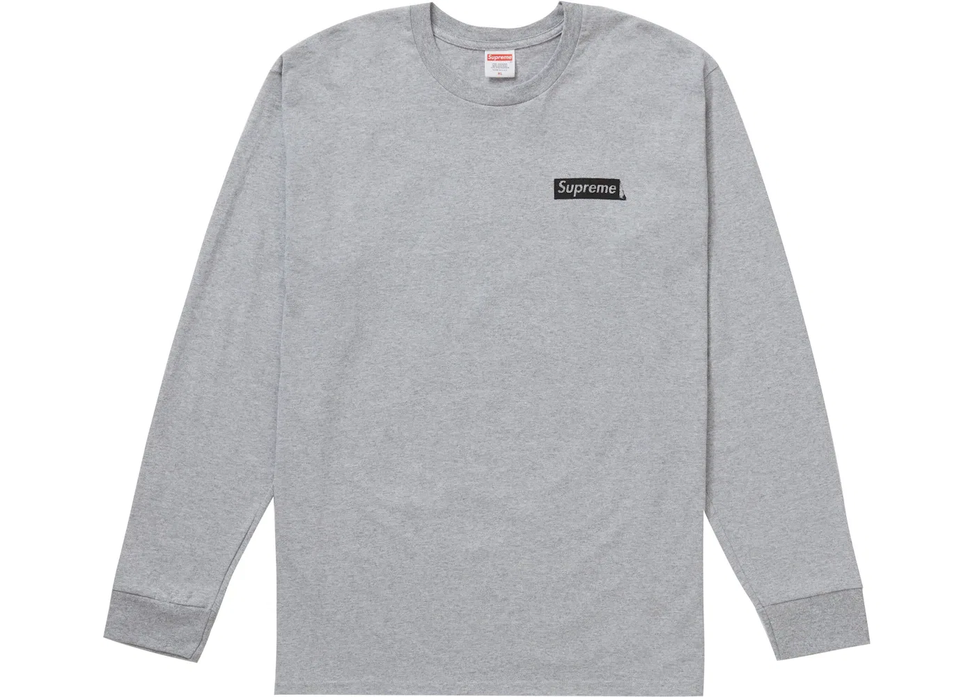 Мужская футболка с длинным рукавом Supreme L/S Tee, Heather Grey