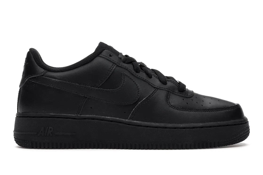 Детские кроссовки для мальчиков и девочек с низким профилем Nike Air Force 1 Low, Black/Black