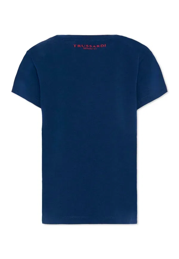 Футболка хлопковая Basic T-shirt Tru Trussardi Junior, синий — фото 2