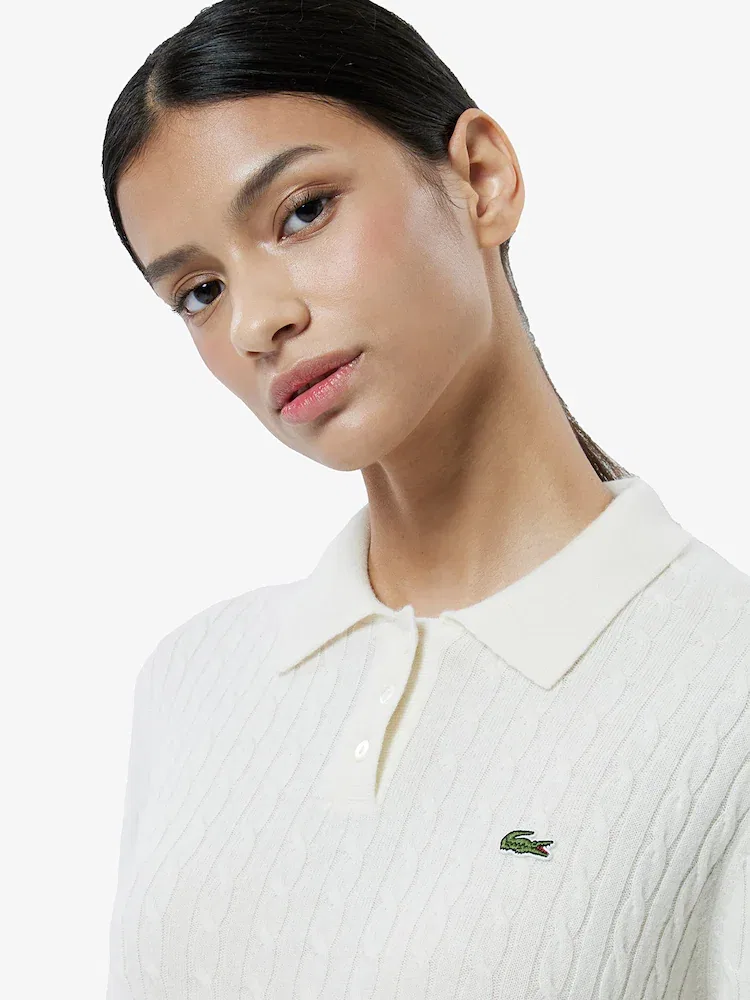 Свитер женский LACOSTE с кабельным узором, Ivory — фото 2