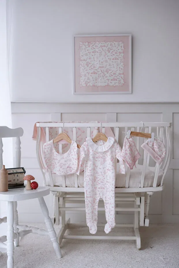 Детский комплект для новорожденных хлопковый 5 предметов Atelier Babbi, Pink — фото 4