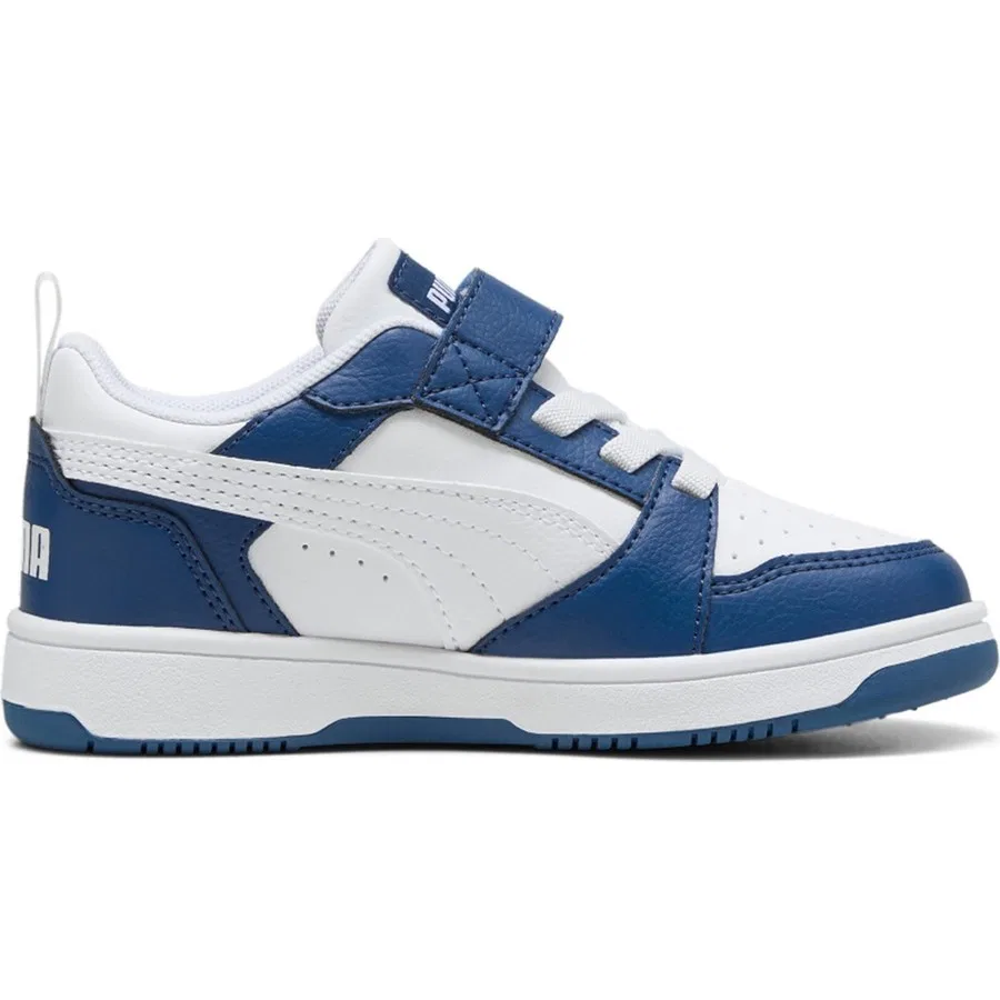 Кроссовки детские с шнуровкой Rebound V6 Lo Ac+Ps Puma, Белый — фото 3