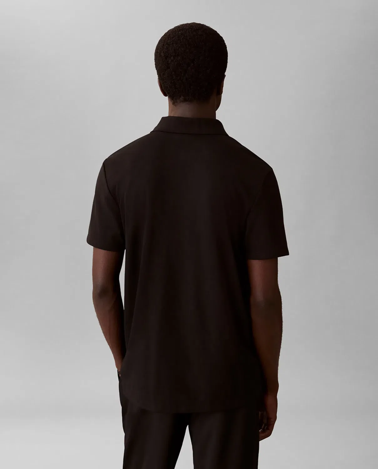 Мужское поло из технического интерлока Calvin Klein, Negro — фото 2