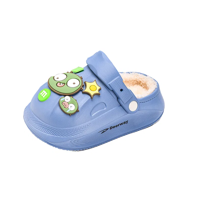 Детские уличные тапочки с флисовой подкладкой DEERWAY, Royal Blue