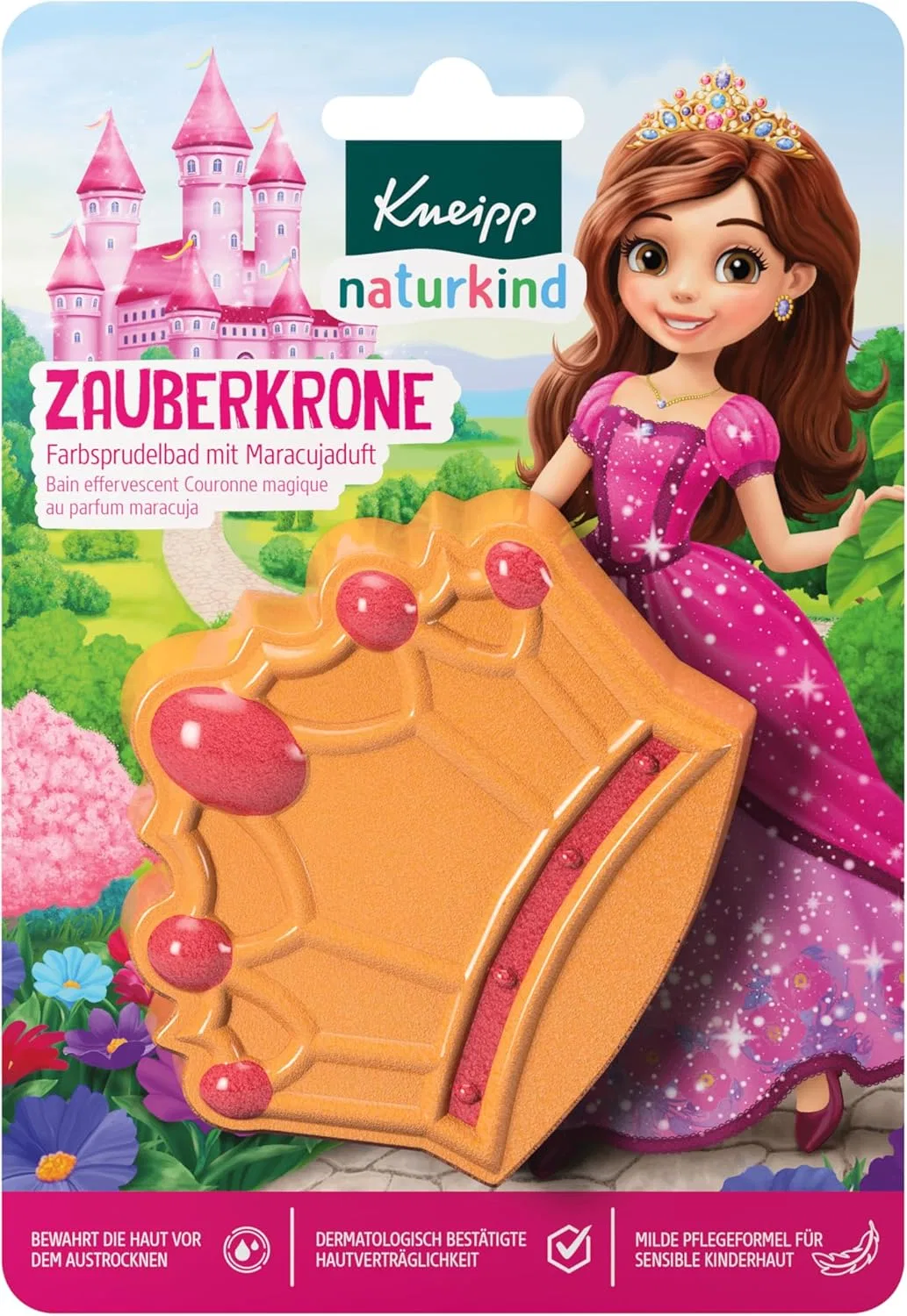 Бомбочка для ванны Kneipp Naturkind Magic Crown, цветная, с ароматом маракуйи, 6 шт, 540 г, мультиколор — фото 2