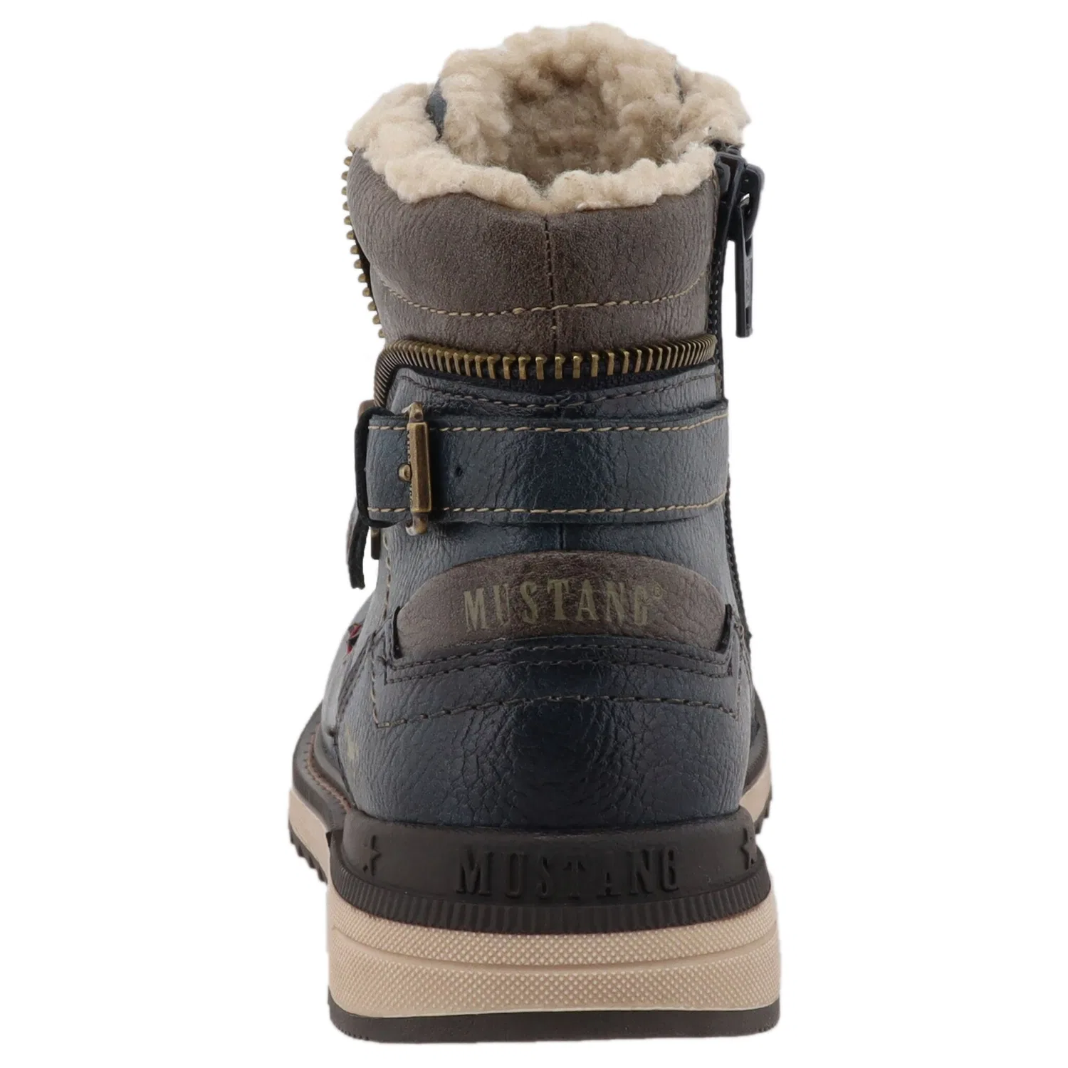 Детские зимние ботинки на шнуровке с мембраной Mustang Shoes, Navy — фото 2