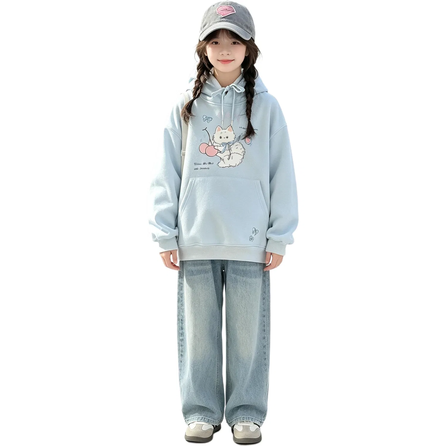 Детское худи с капюшоном, синее, MADALLO, Blue Sweatshirt