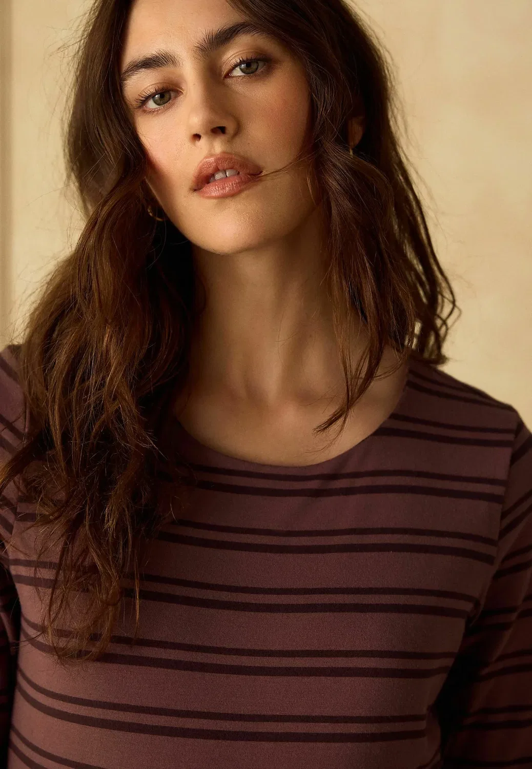Футболка с круглым вырезом и длинными рукавами Next, Mauve Stripe — фото 3
