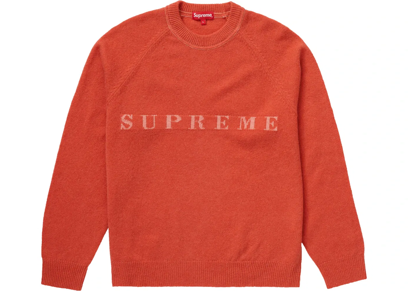 Мужской свитер каменной стирки Supreme, Red