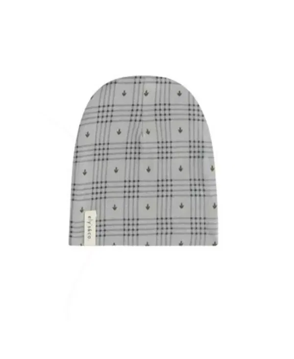 Детский комплект с принтом Unisex cotton floral plaid collection footie + beanie Ely'S & Co., синий — фото 3