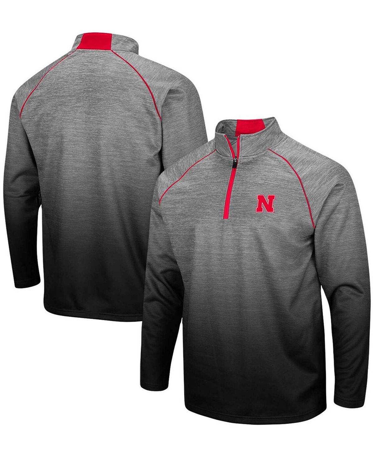 

Мужская серая меланжевая куртка nebraska huskers sitwell sublimated с молнией на четверть Colosseum, мульти