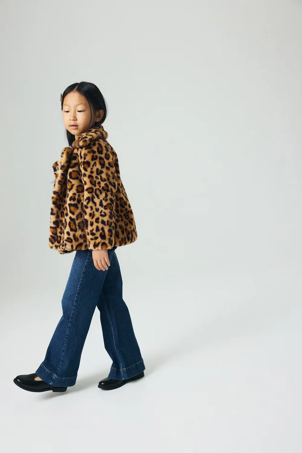 Пушистая куртка H&M, Beige/Leopardenprint — фото 2