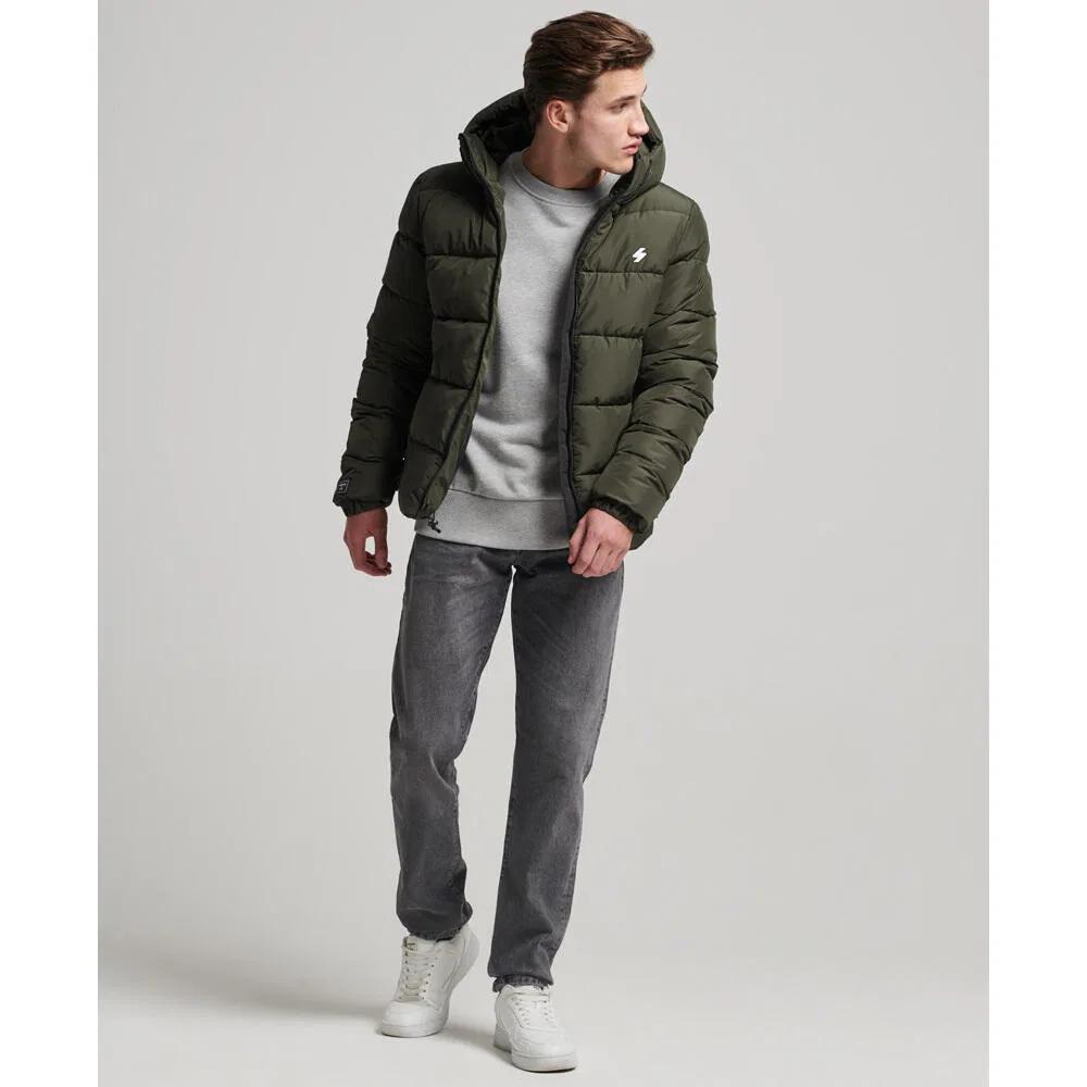 Мужская куртка-пуховик с капюшоном Sports Superdry, Grun — фото 2