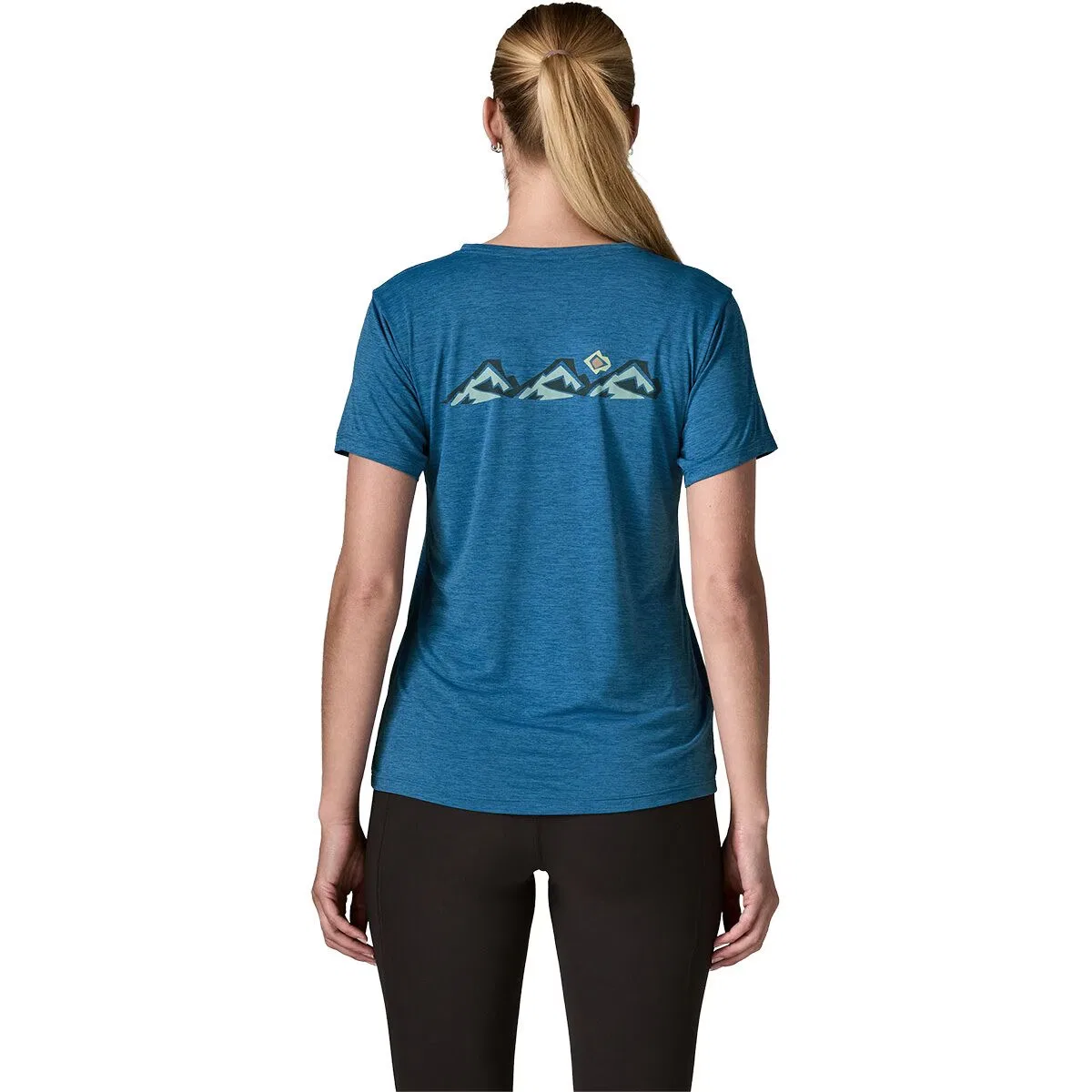 Женская футболка с коротким рукавом с принтом Patagonia, Aquatic Blue/Light Aquatic Blue X-Dye