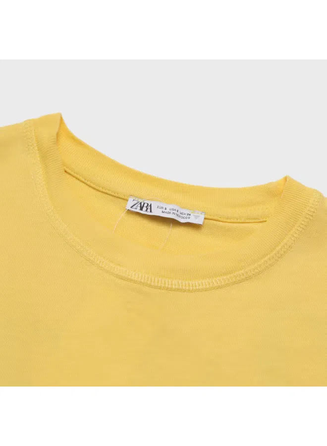 Футболка с принтом яблока и буквами Zara, желтый — фото 4