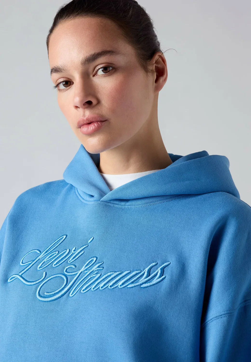 Толстовка с капюшоном Levi'S, Hoodie Corded Script Logo Parisian Blue - Blues - — фото 4