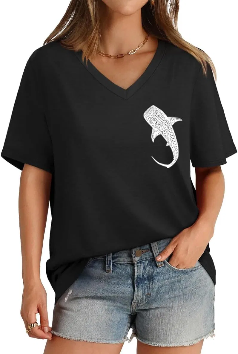 Футболка с китовой акулой Regular Fit, Black — фото 4