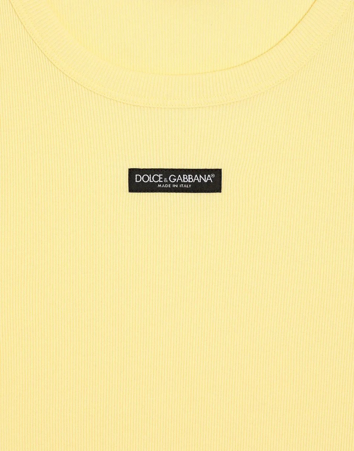 Майка из рубчатого трикотажа с логотипом DOLCE & GABBANA, желтый — фото 3