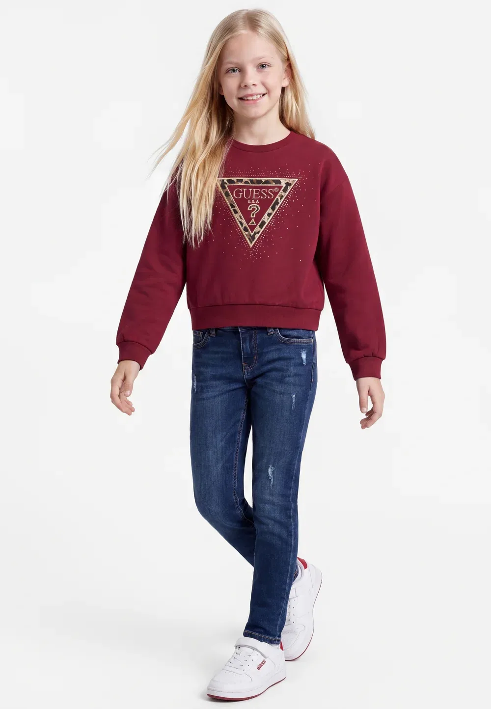 Свободная спортивная толстовка Guess, Beet Juice Red
