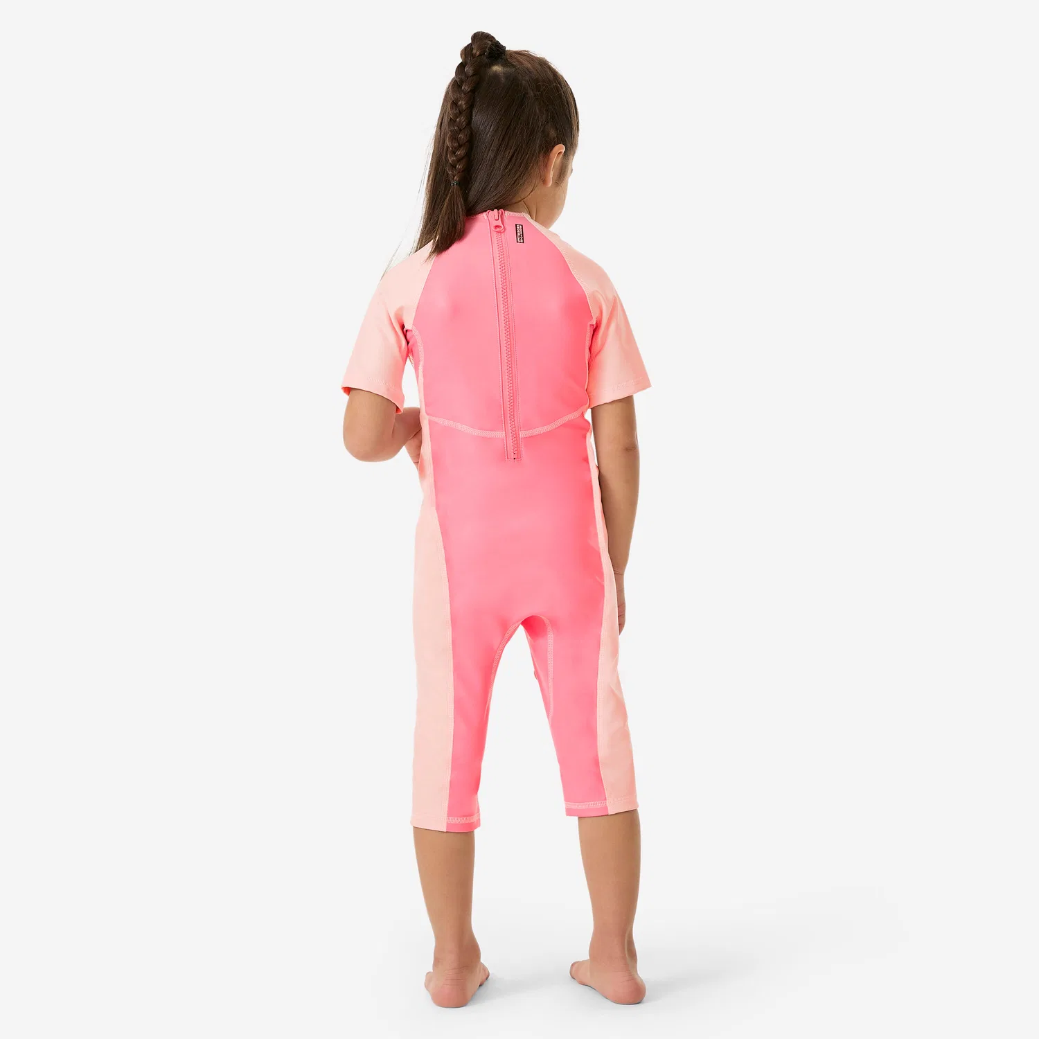 Детский плавательный костюм с UV-защитой Kloupi Decathlon, Kaugummirosa Fluoreszierendes Korallenrosa — фото 3