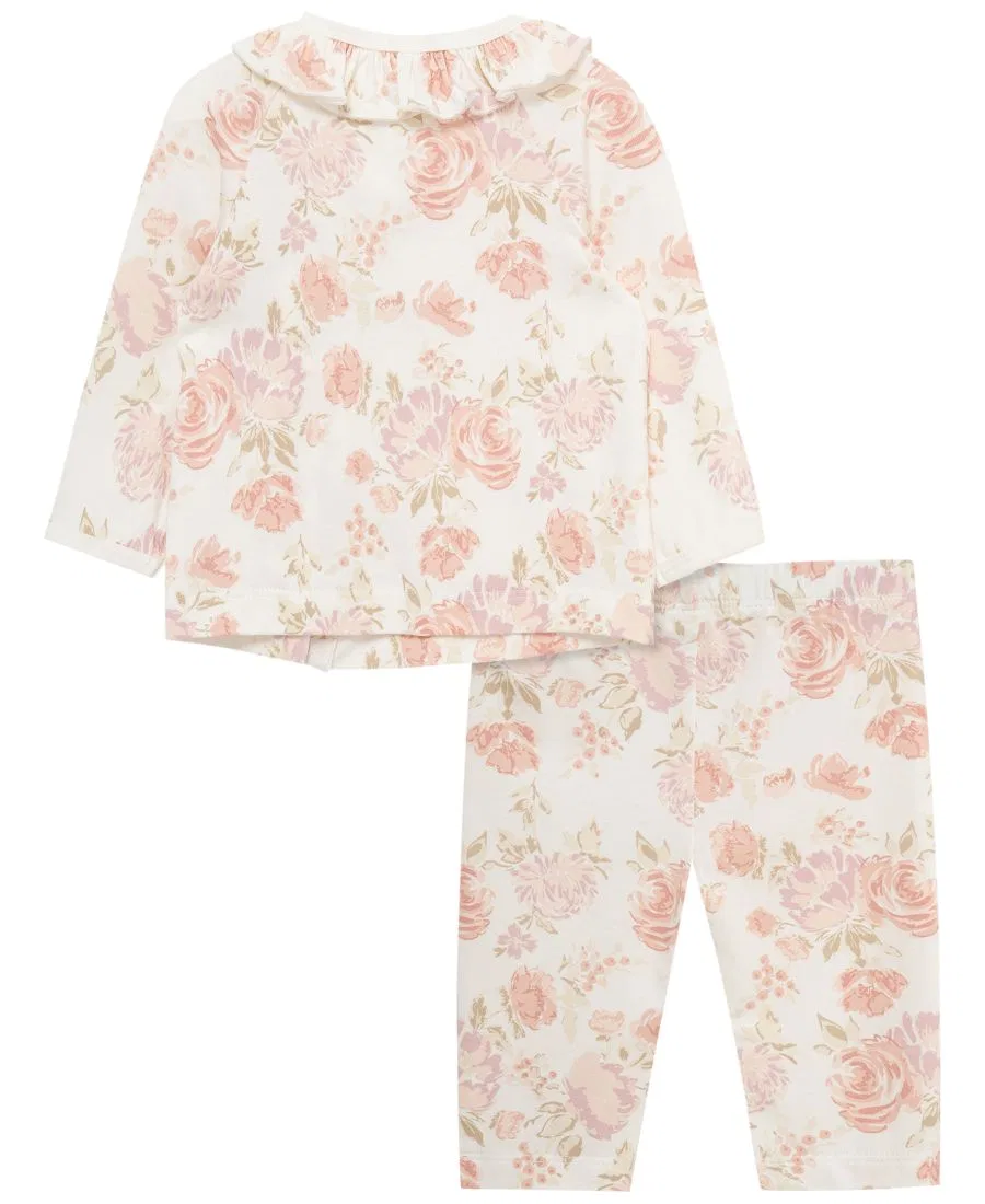 Комплект из топа и брюк с цветочным принтом Little Me, Pink Floral — фото 2