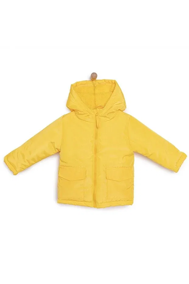 Детское пальто для девочек с капюшоном micro fabric Hellobaby, Yellow Ebebek Hello Baby