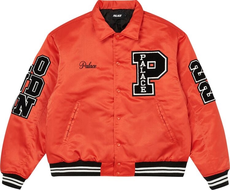 

Куртка Palace Satin Varsity Jacket 'Orange', оранжевый