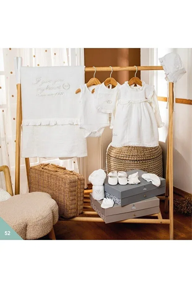 Детское платье для новорожденных органическое Babydola, Ecru — фото 3