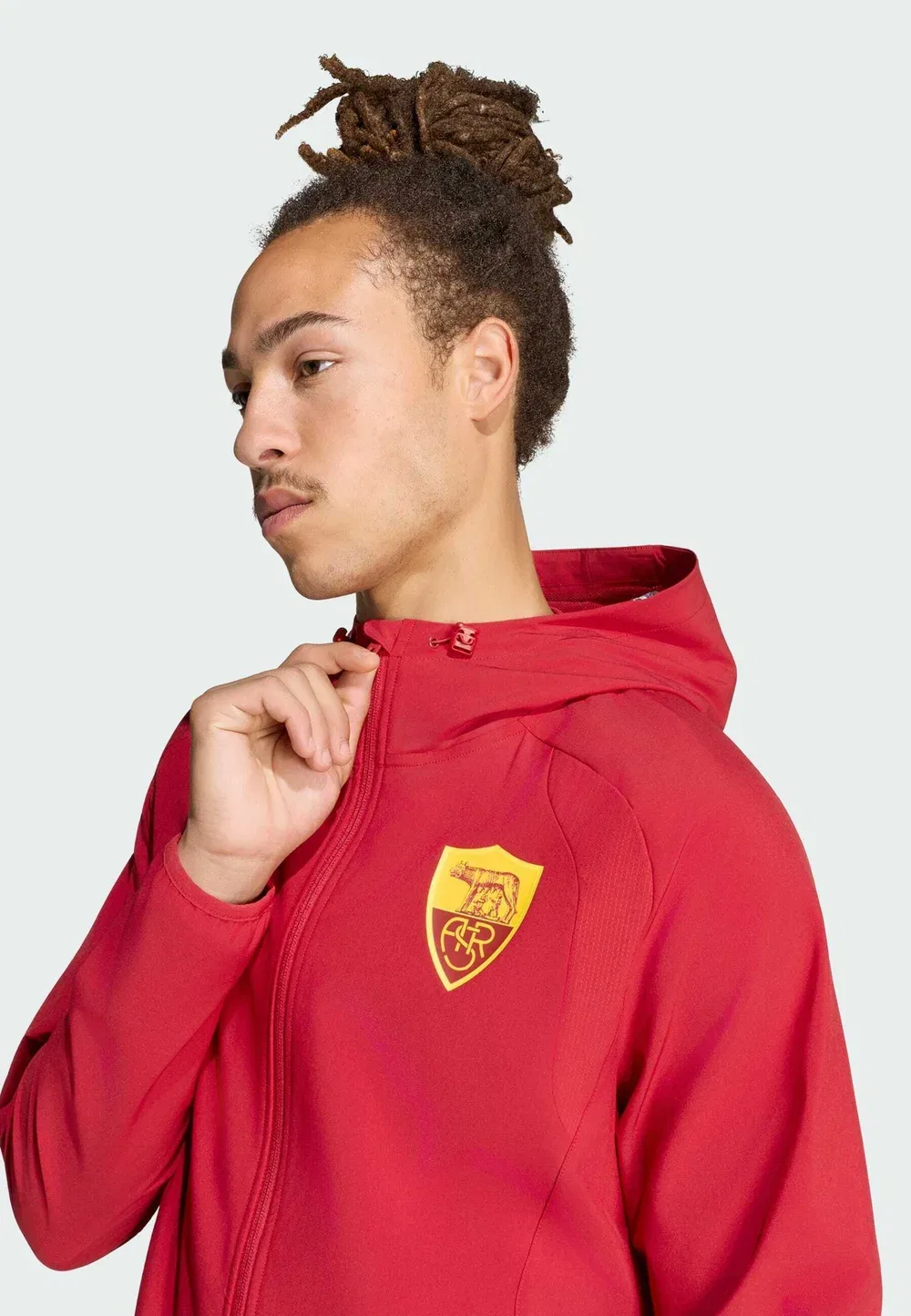 Ветровка As Roma Tiro Travel на молнии - клубная одежда Adidas Performance, Team Victory Red — фото 3
