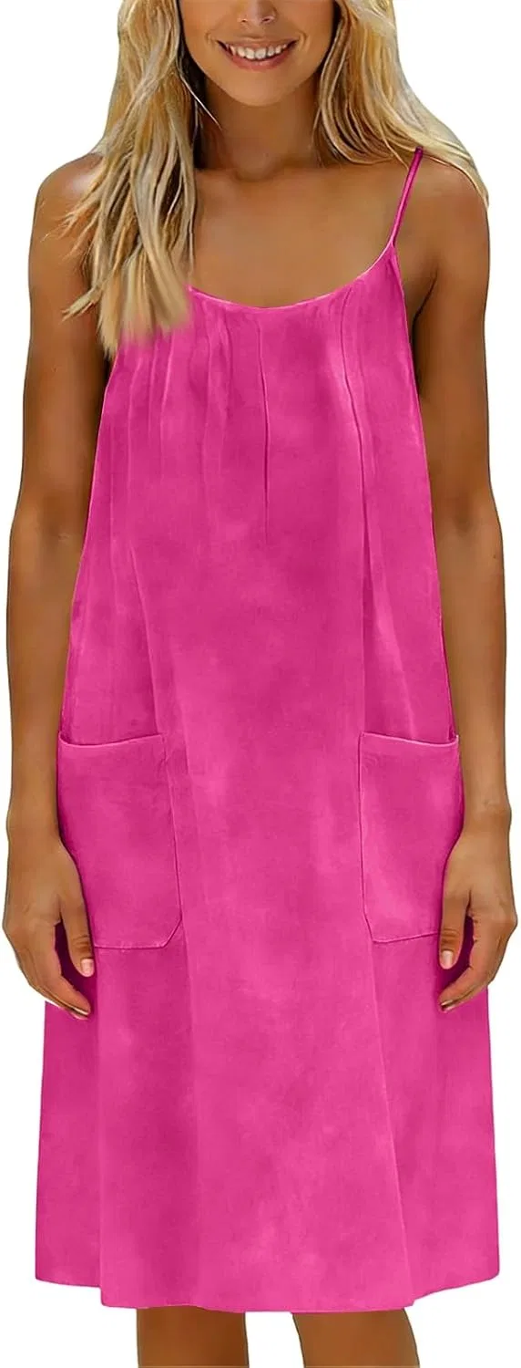 Женское пляжное платье с рюшами на спине, Hot Pink
