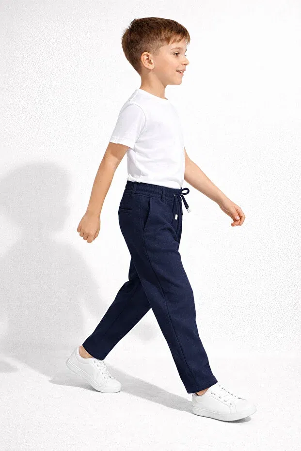 Детские брюки-джоггеры для девочек хлопковые Hayta, Navy Blue — фото 2