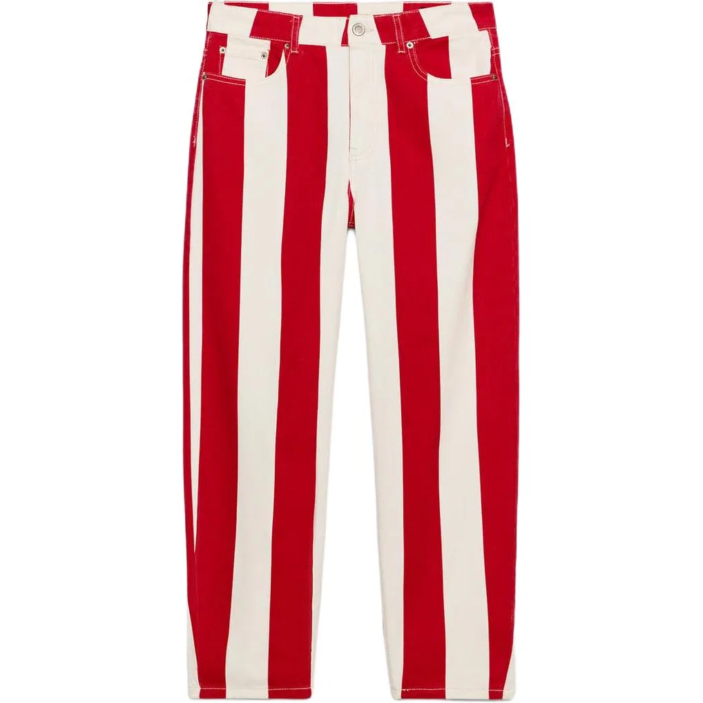 Женские джинсы с красными полосками ZW Jeans ZARA, Red Stripes