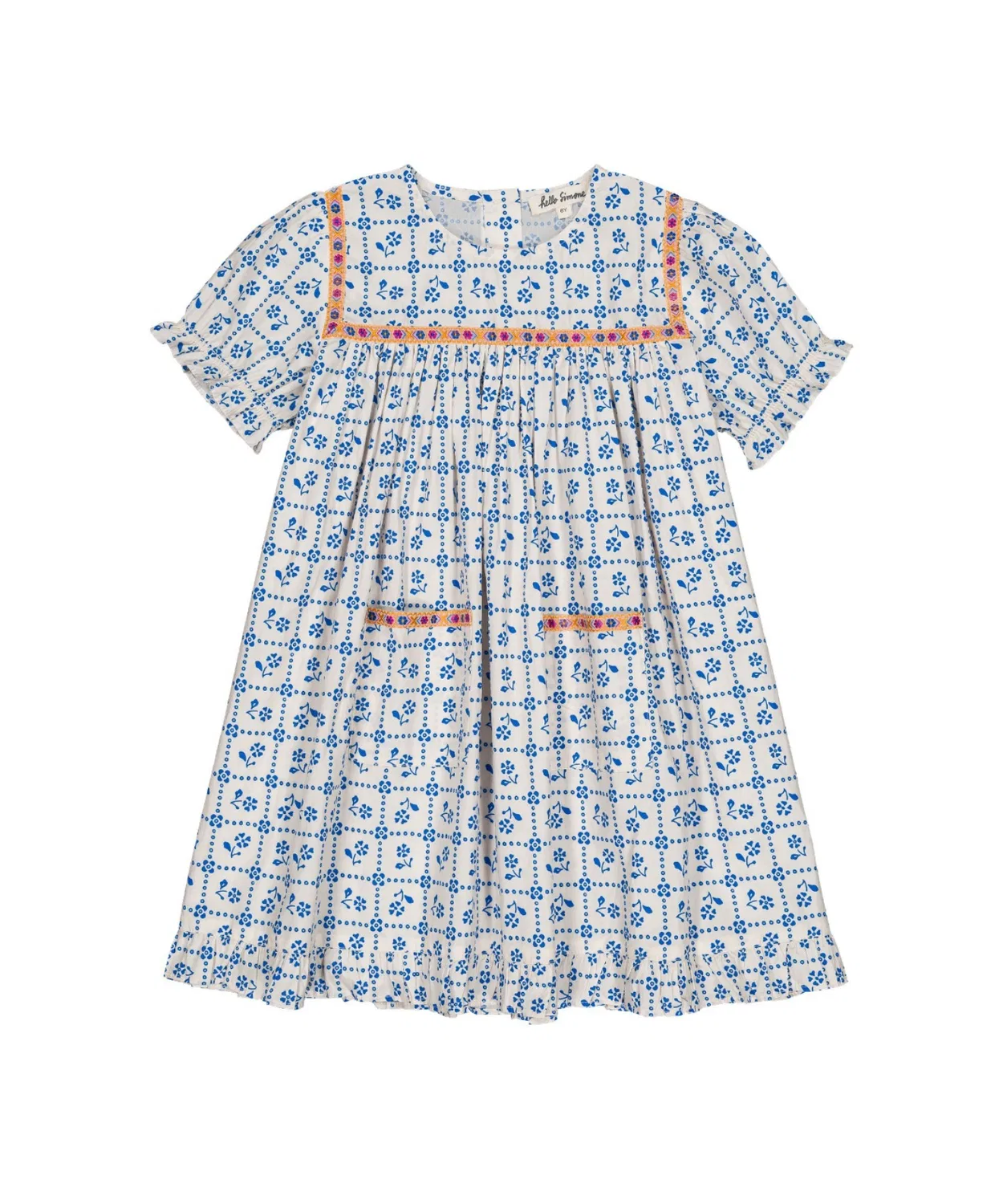 Детское платье с цветочным принтом Louisette dress Fayence hello Simone, Blue
