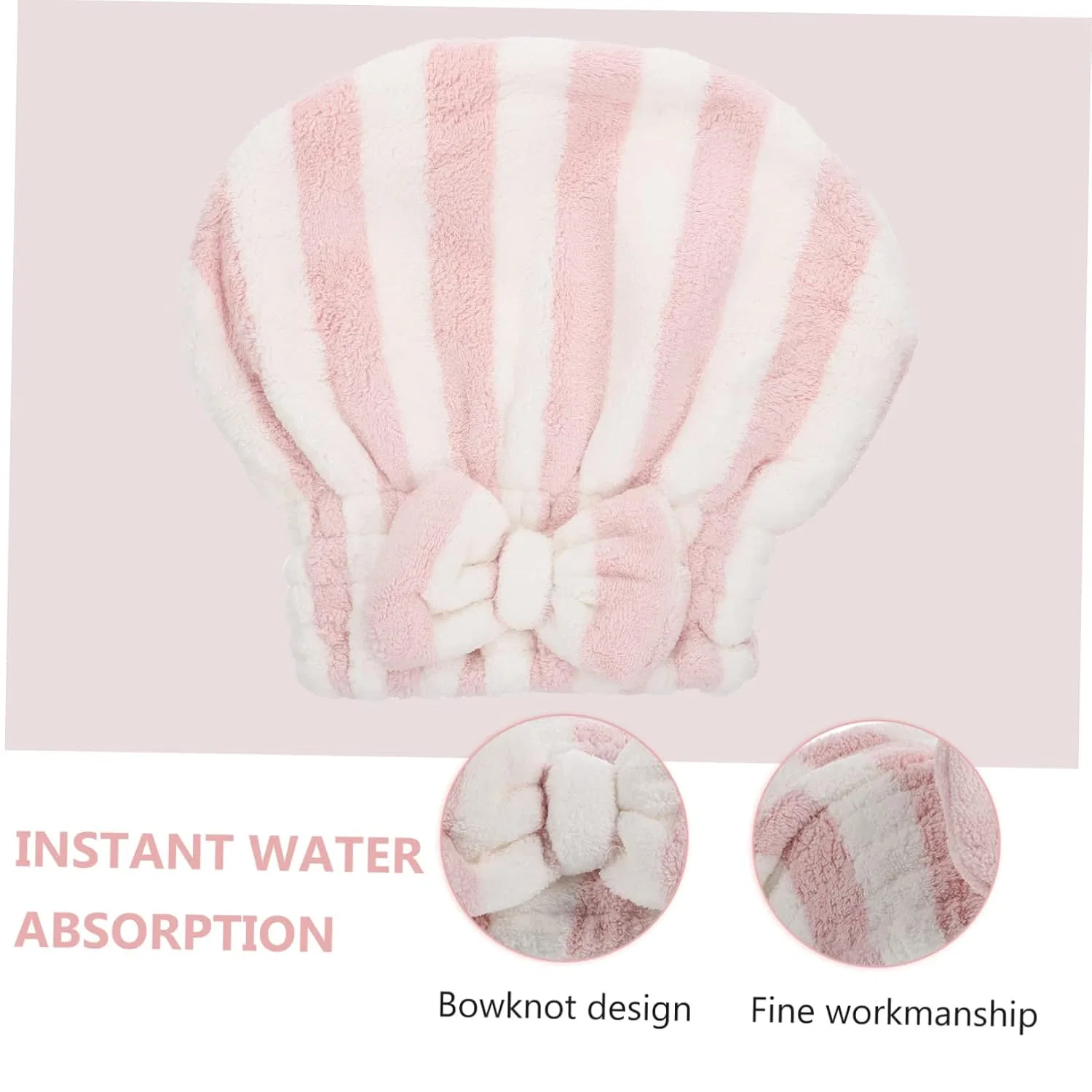 Набор шапочек для душа из микрофибры Housoutil, 5 шт, 28x25 см, Rosa — фото 4