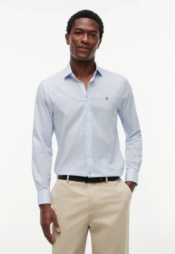 Рубашка с принтом в полоску Tommy Hilfiger Cloudy Blue/White, белый/голубой