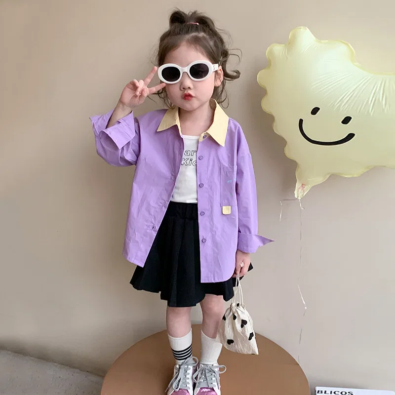 Детская рубашка с принтом Lanza, Purple — фото 3