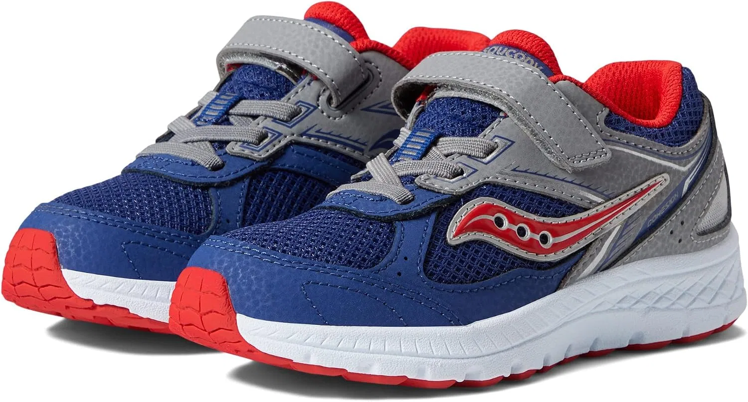 Детские кроссовки для бега с альтернативной застежкой Cohesion 14 Saucony, Navy/Red — фото 2