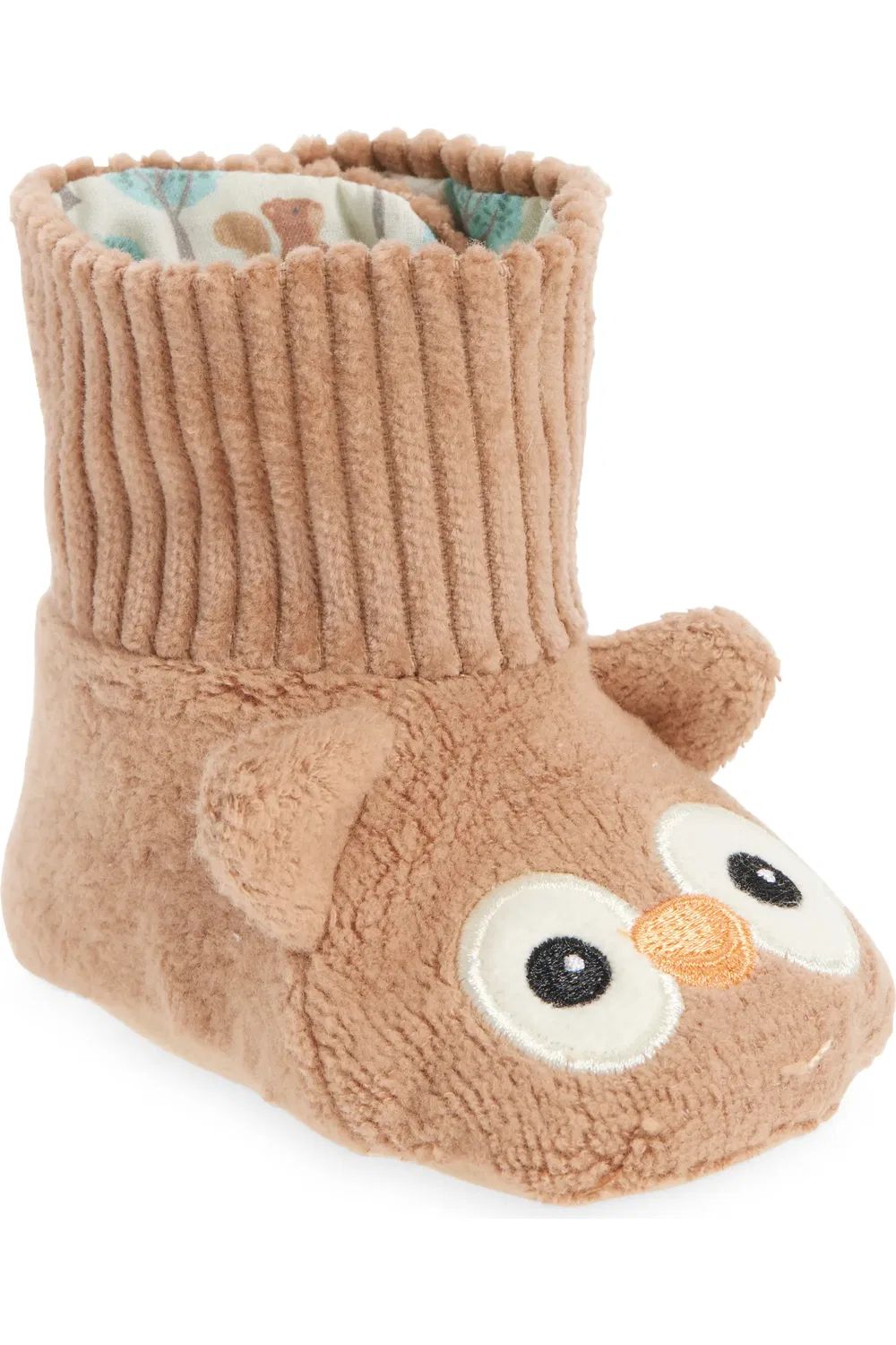 Детские пинетки с вышивкой Organic Cotton Booties Apple Park, коричневый