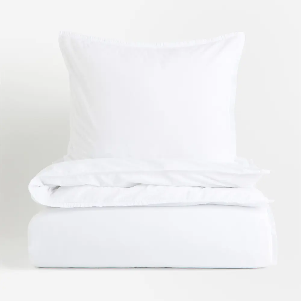 

Комплект односпального постельного белья H&M Home Washed Cotton, белый