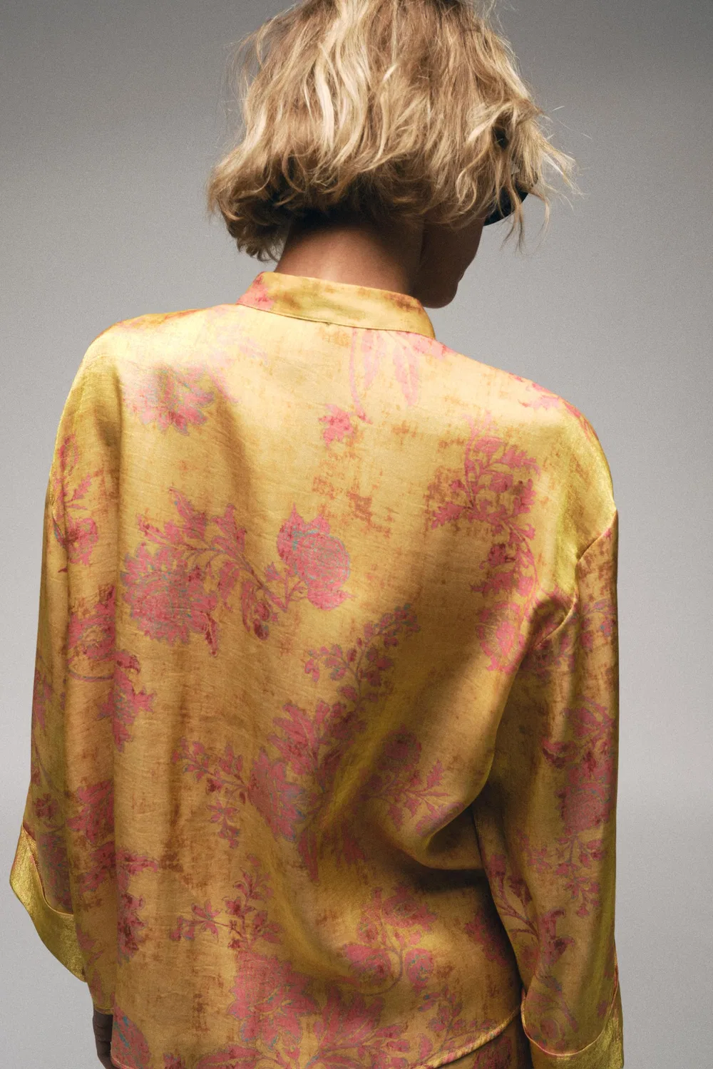 Рубашка с цветочным принтом и застежкой в виде лягушек. ZARA, Multicoloured — фото 4