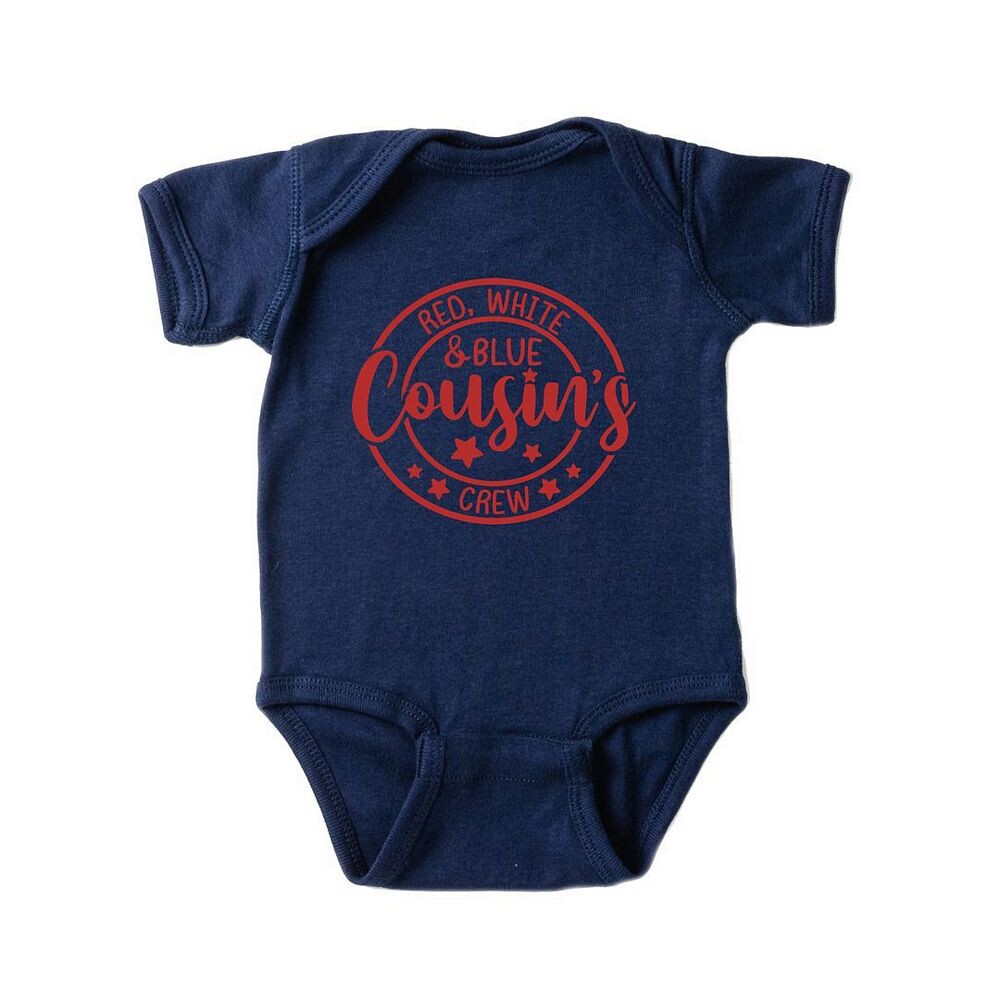 

Красно-бело-синее боди для малышей Cousin's Crew The Juniper Shop, темно-синий