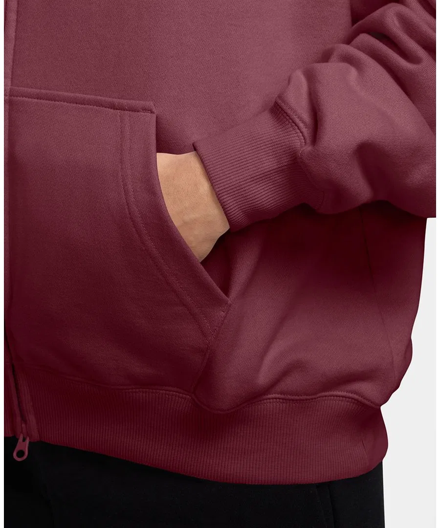 Худи Nike Studio Fleece Lightweight Oversized Full-Zip, Pink Smoke/Sail — фото 2