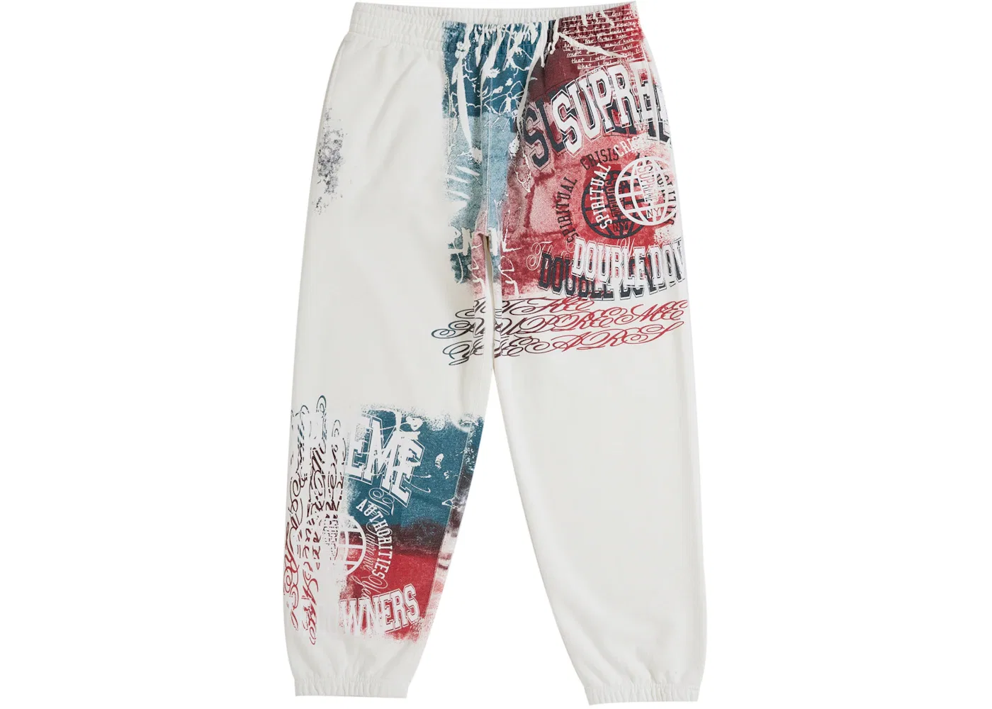 Мужские спортивные штаны с принтом Supreme Sweatpant, White