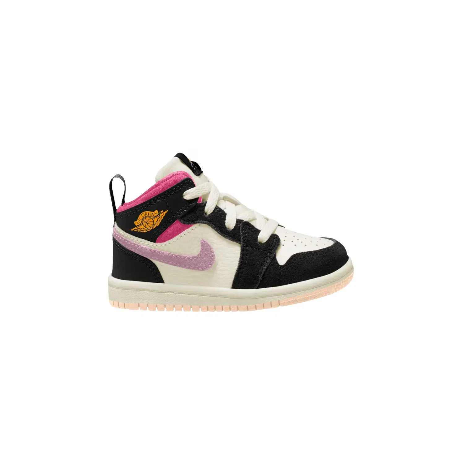 Детские кроссовки для мальчиков с принтом JORDAN 1 MID SE (TD) Nike, Negro