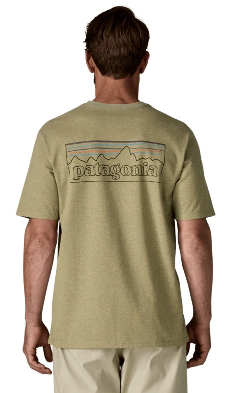 Мужская хлопковая футболка P-6 Responsibili Tee Patagonia, Green — фото 3