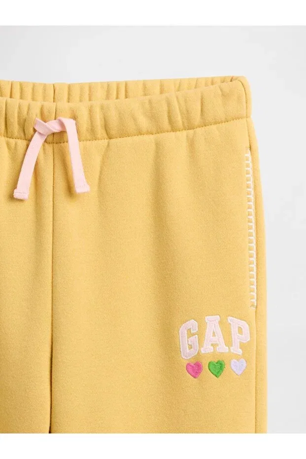 Детские спортивные брюки для девочек с принтом Relaxed Logo Jogger Gap, Yellow-003 — фото 2