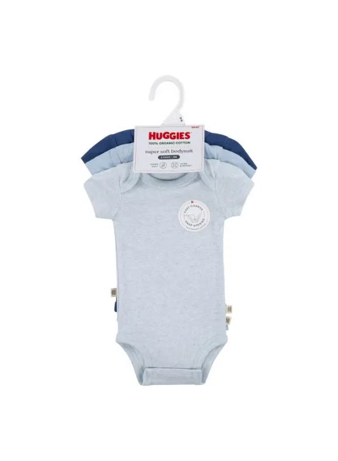 Боди-комбинезон комплект 3 шт Huggies, голубой — фото 3