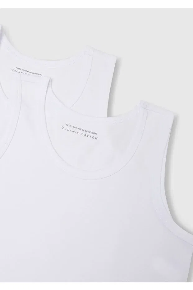 Детский топ для мальчиков хлопковый комплект 2 шт United Colors Of Benetton, White — фото 3