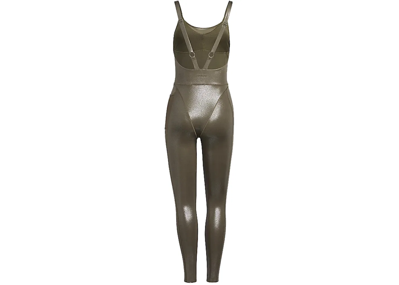 Женское боди-комбинезон с V-образным вырезом Catsuit Adidas, Medium Dark Khaki — фото 2