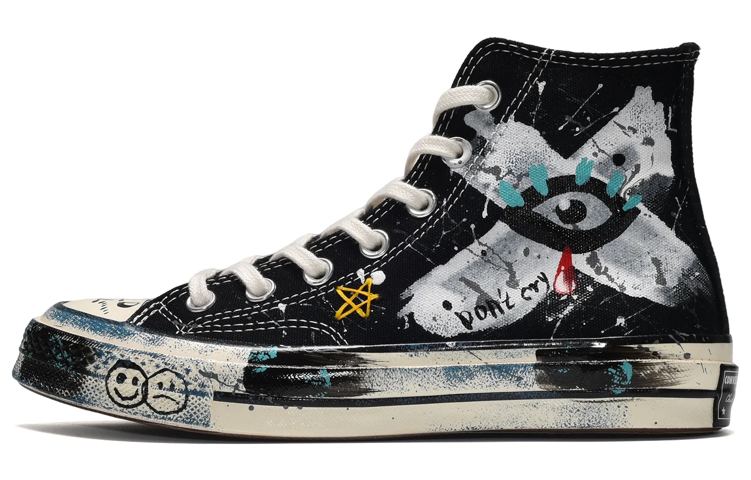 

Кастомизированные кеды Converse 1970s Canvas shoes Unisex, черный/белый